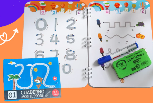 EL ORIGINAL: Cuaderno Trazado - Método Montessori 📔 + EDUCAKIDS 370 de Regalo 🎁